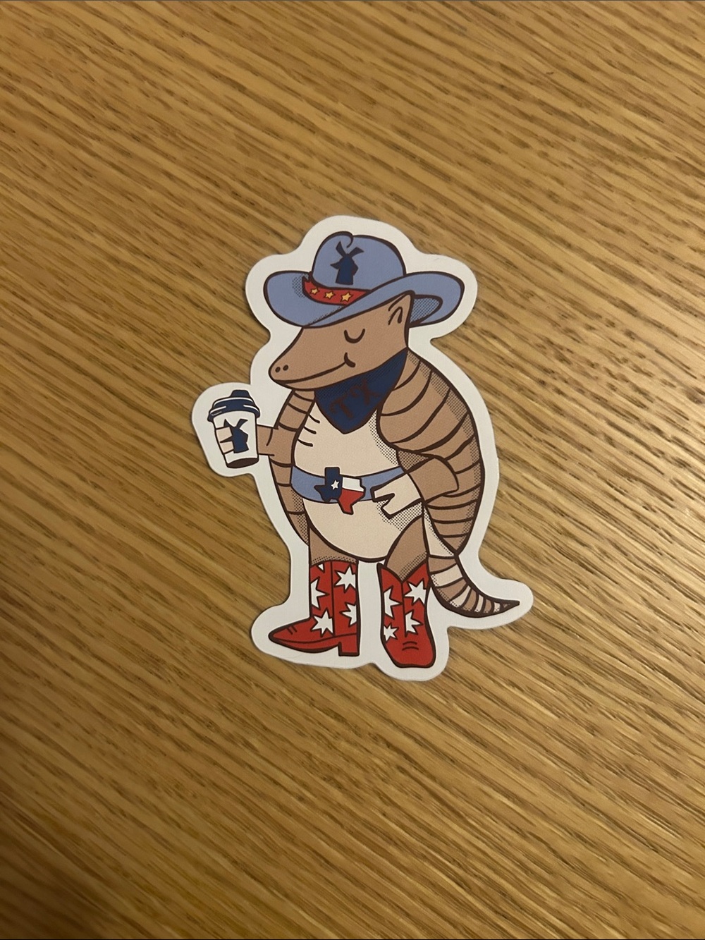 Dutch Bros Texas Armadillo Cowboy Sticker